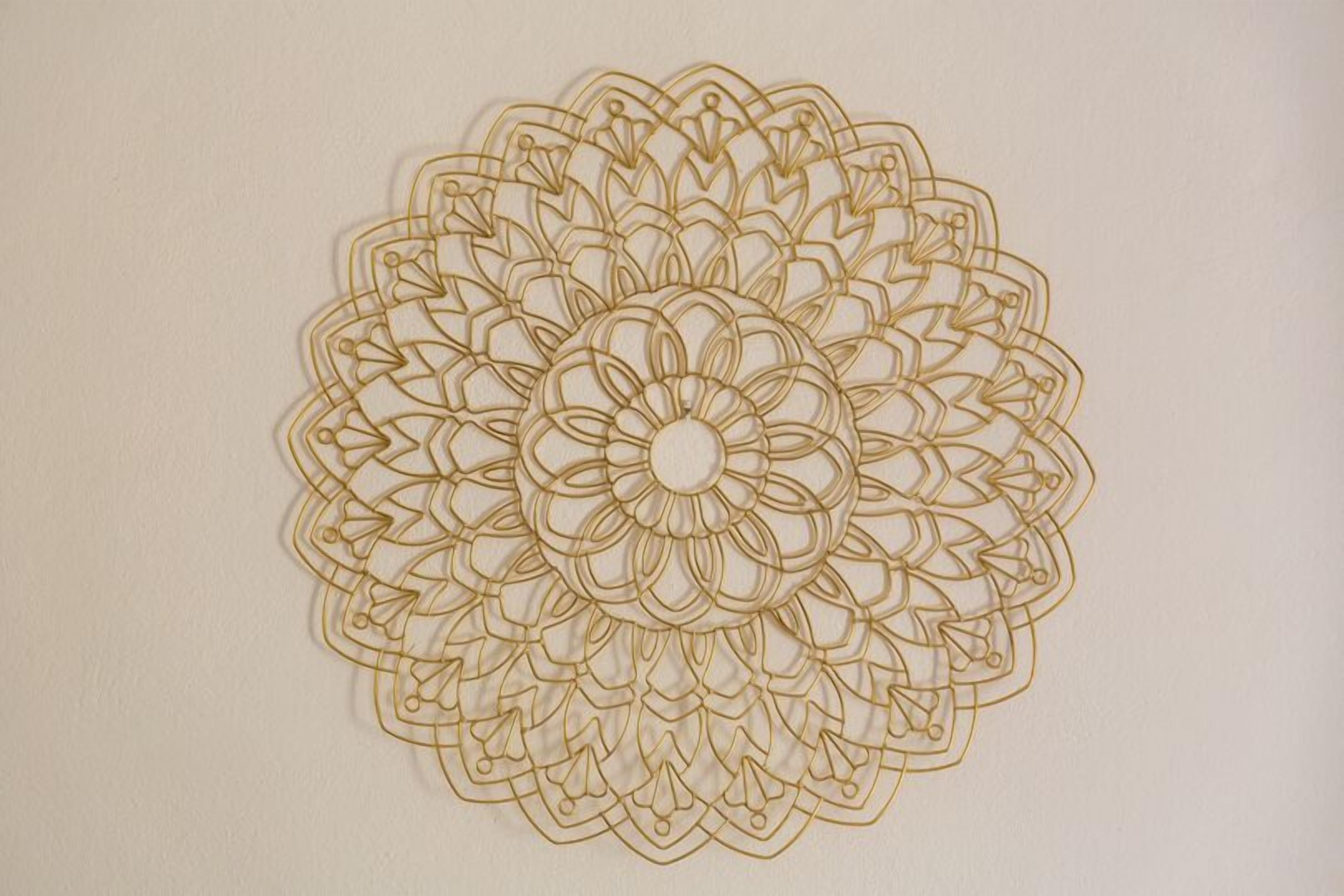 A geometric wall art piece.