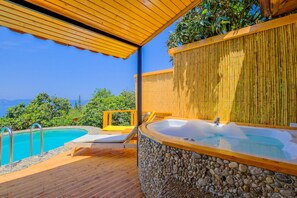 Suite estudio de luna de miel, 1 habitación, alberca privada, vista al mar | Terraza o patio