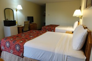 Desk, free WiFi, bed sheets