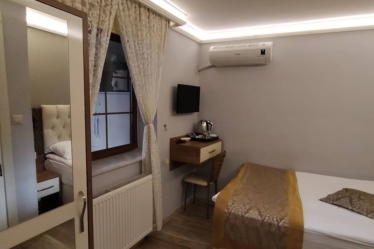 Economy eenpersoonskamer | Een minibar, een kluis op de kamer, geluiddichte muren