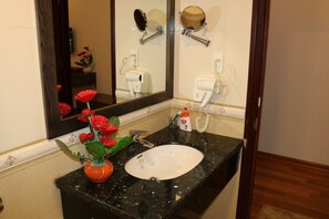 Family Shared Dormitory, 1 Bedroom, Non Smoking, City View | Bathroom | Shower, hydromassage showerhead, designer toiletries, hair dryer