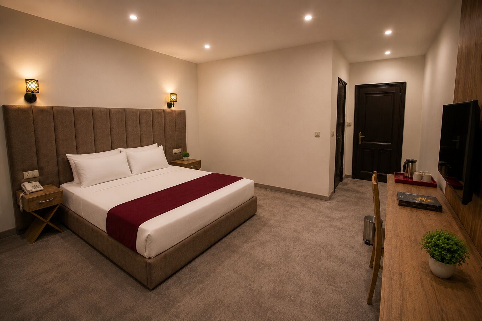 1 bedroom, Egyptian cotton sheets, premium bedding, down duvets