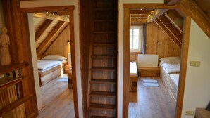 Mökki, 3 makuuhuonetta, keittotila, näköala puutarhaan (Roubenka) | 1 makuuhuone, työpöytä, ilmaiset vauvansängyt, lisävuoteet