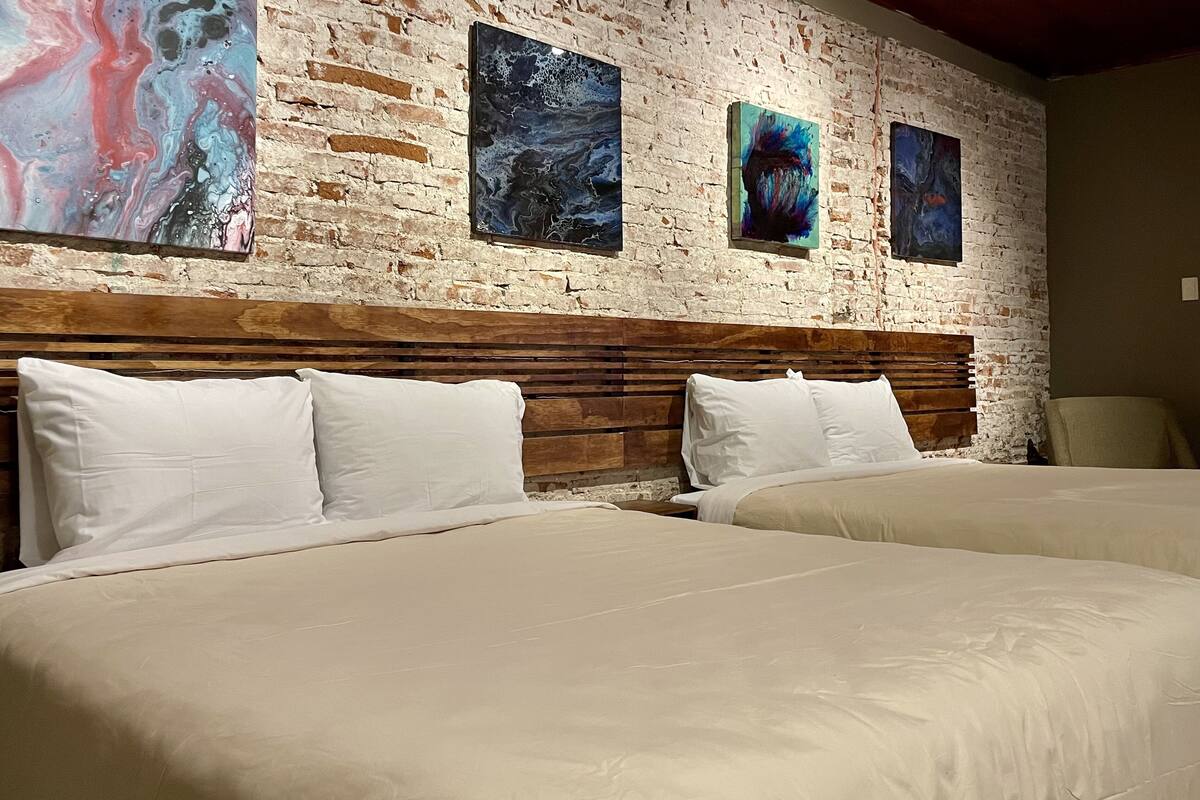 studio suite, 2 queen beds | 1 bedroom, down duvets, individually decorated, desk