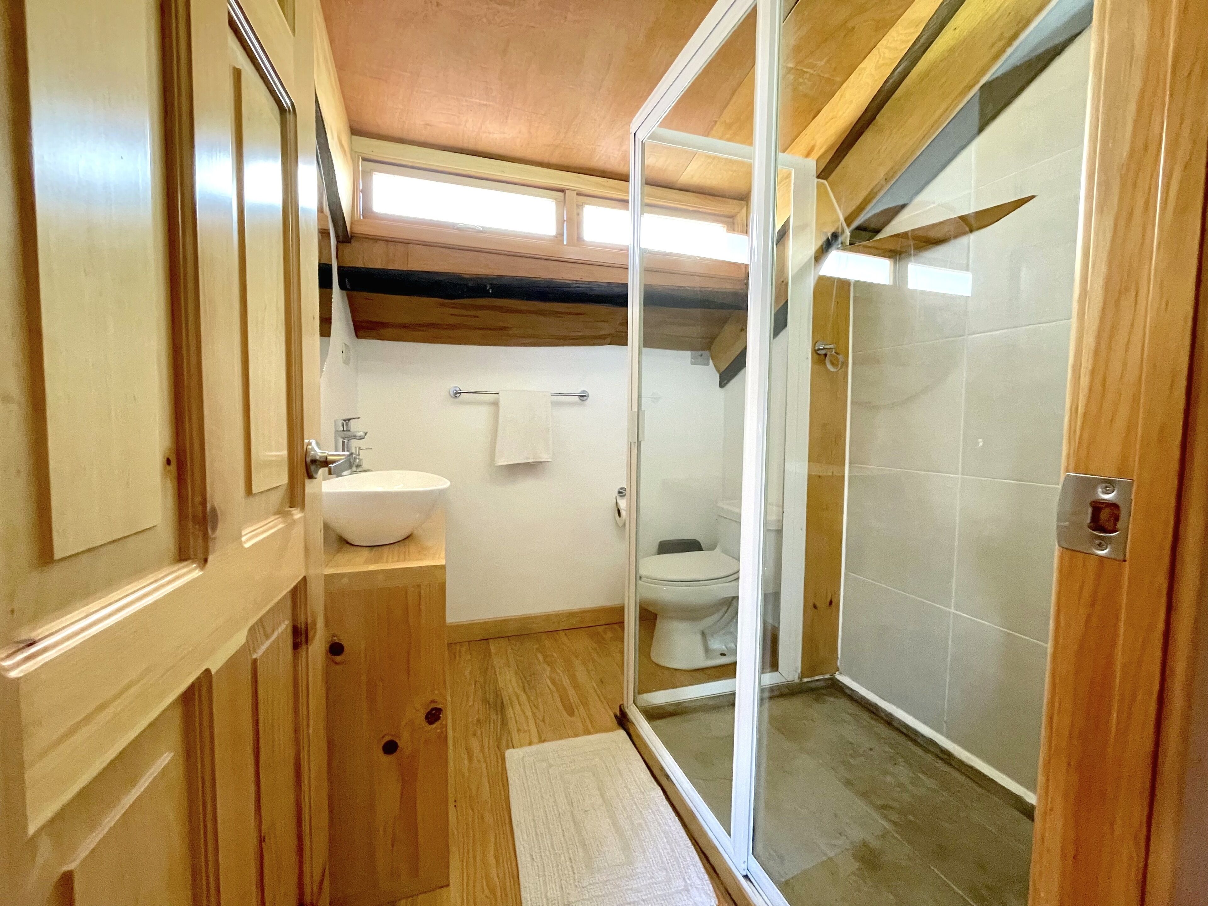 deluxe suite, 1 king bed | bathroom | shower, hair dryer, towels, soap