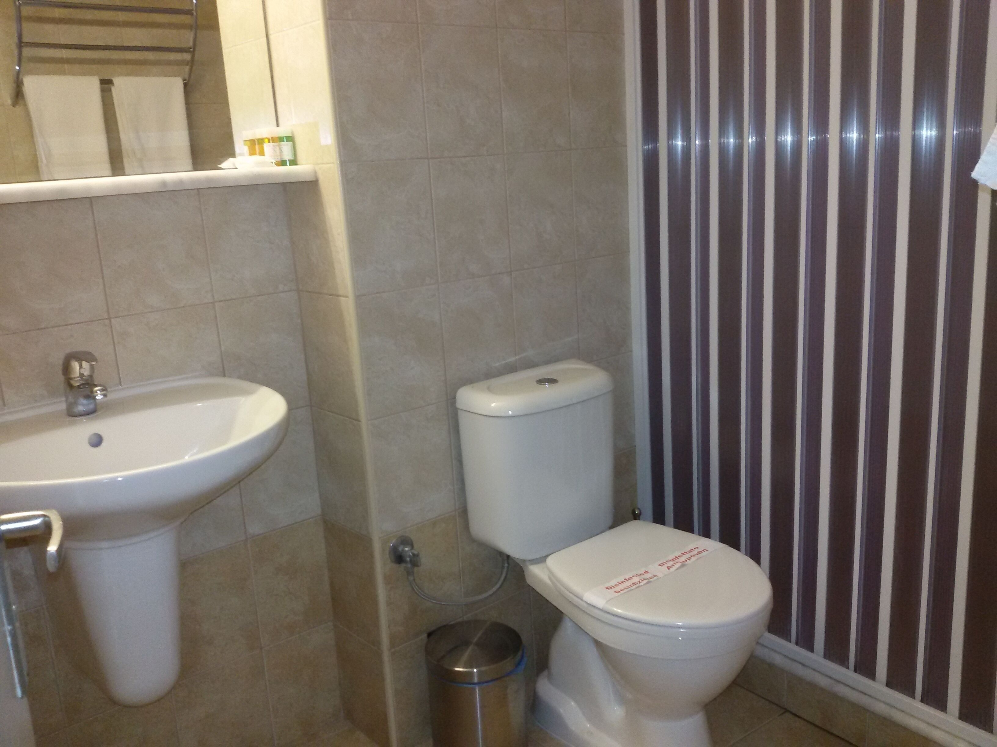 free toiletries, hair dryer, towels