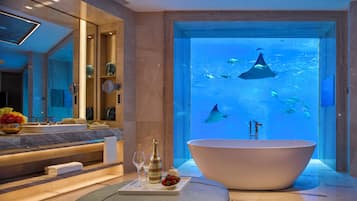 Suite, 2 Bedrooms (Poseidon Underwater) | Bathroom | Separate tub and shower, hair dryer, bathrobes, slippers