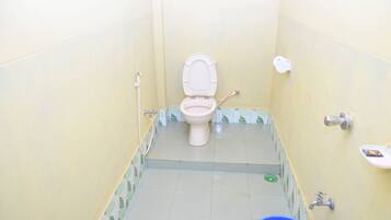Shower, free toiletries, towels