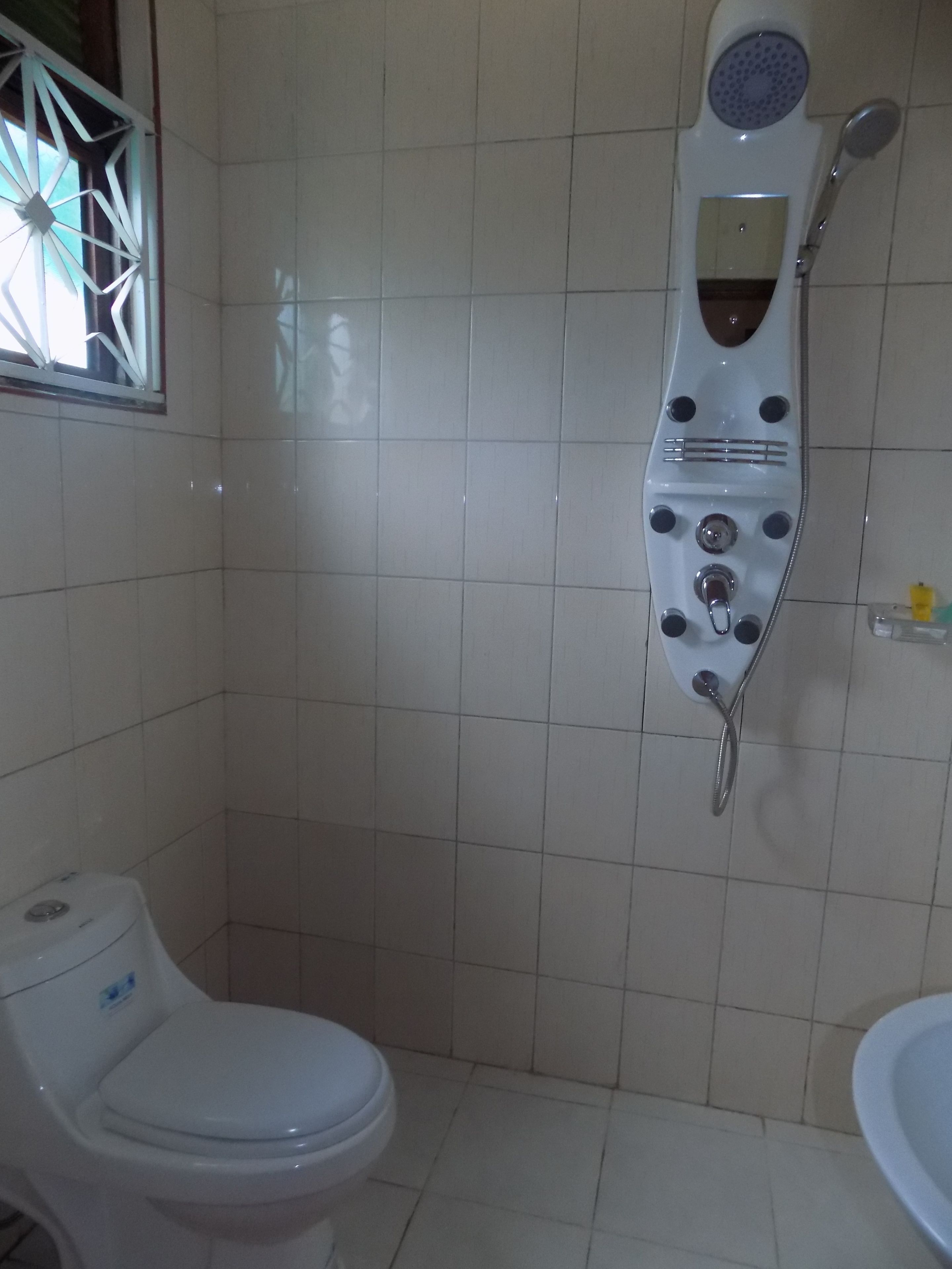 shower, free toiletries, towels