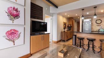 Luxury Apartment, 2 Bedrooms | Living area | 40-inch flat-screen TV with satellite channels, plasma TV, Netflix