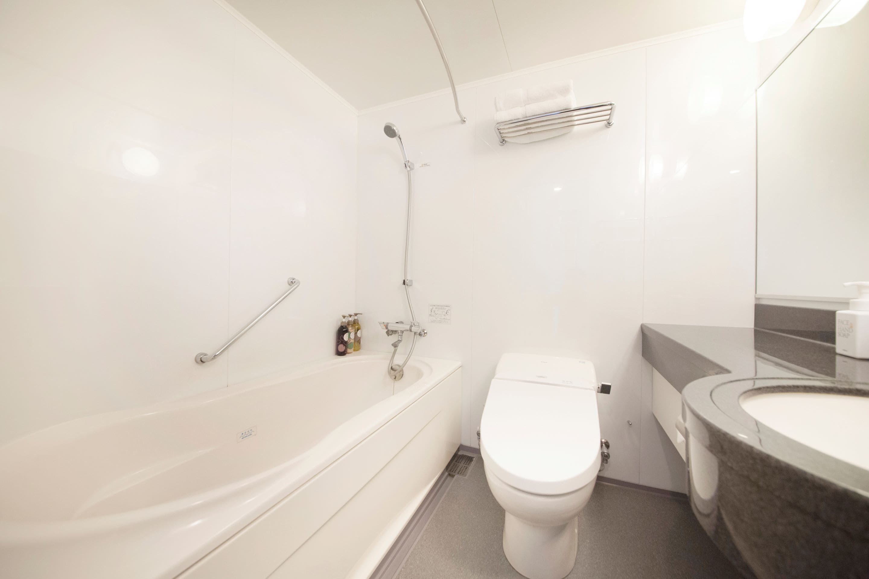 superior twin room, non smoking | bathroom | combined shower/bathtub, hair dryer, slippers, bidet