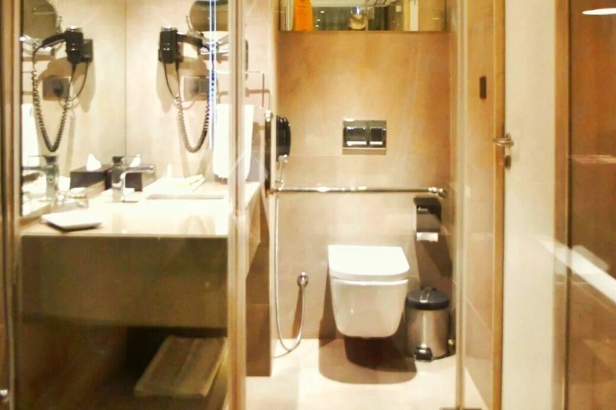 premium room | bathroom | shower, rainfall showerhead, designer toiletries, hair dryer