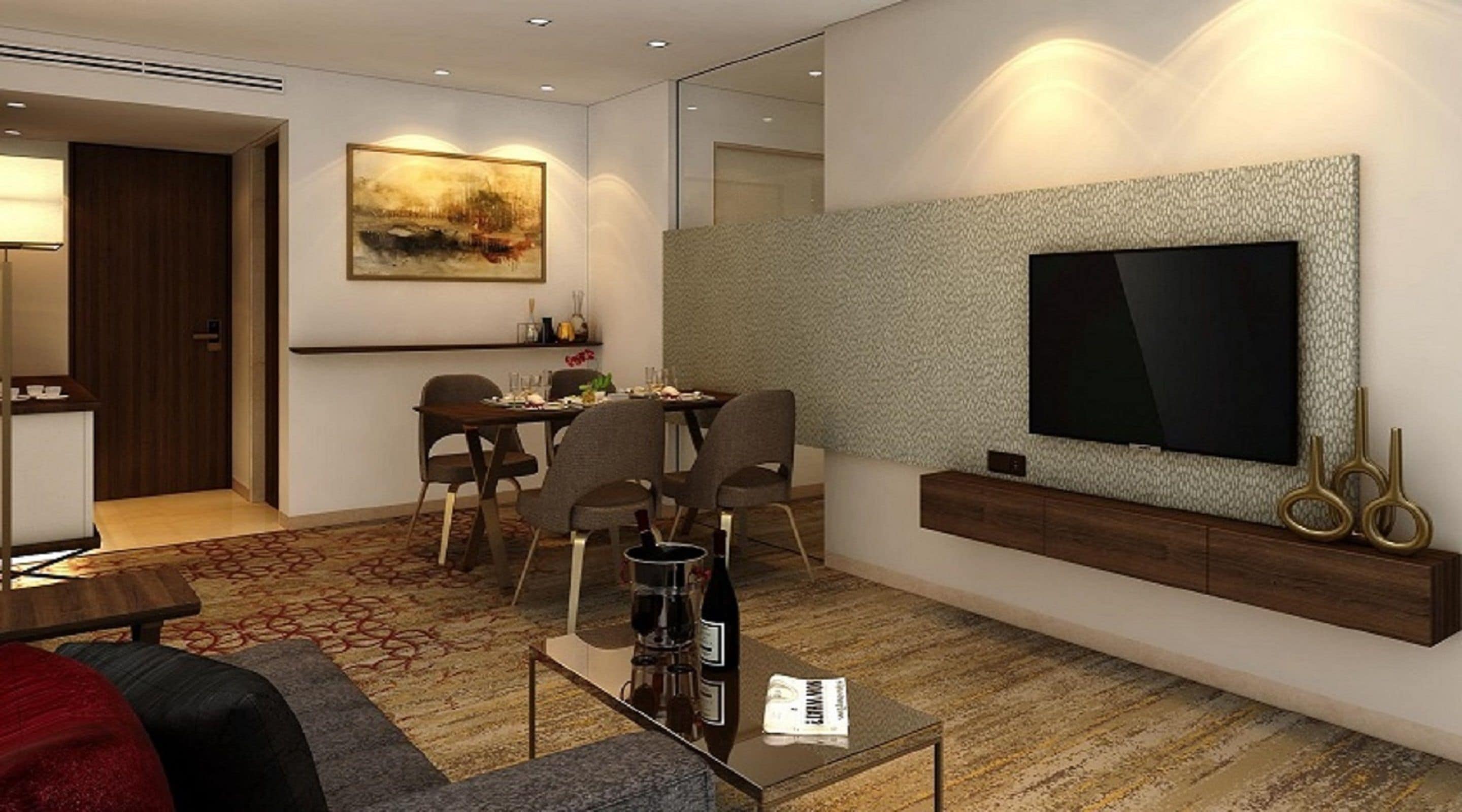 suite room | living area | tv