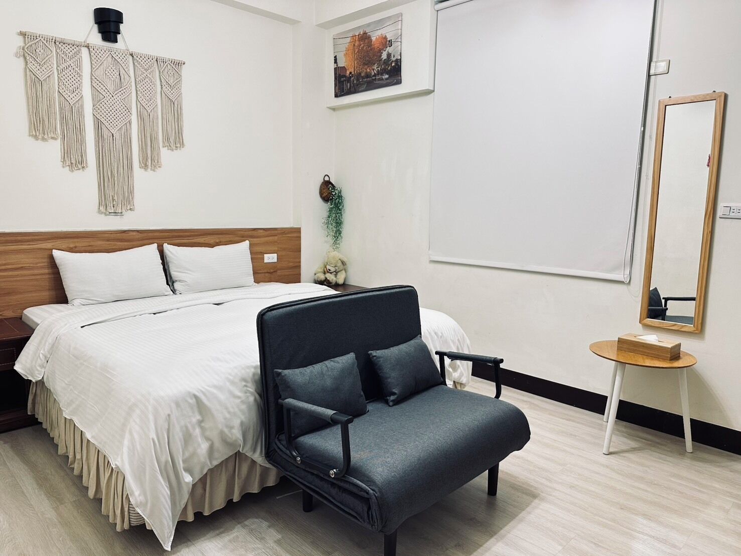 Down comforters, individually decorated, desk, blackout drapes