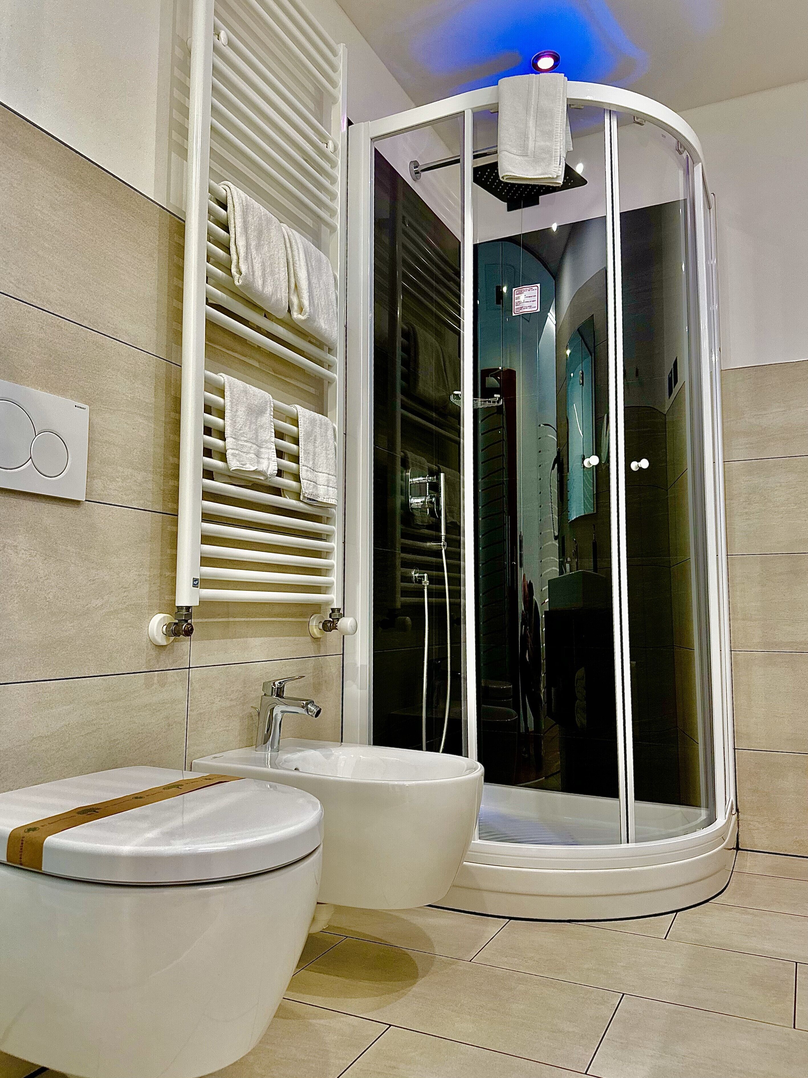 superior room | bathroom | shower, free toiletries, hair dryer, bidet