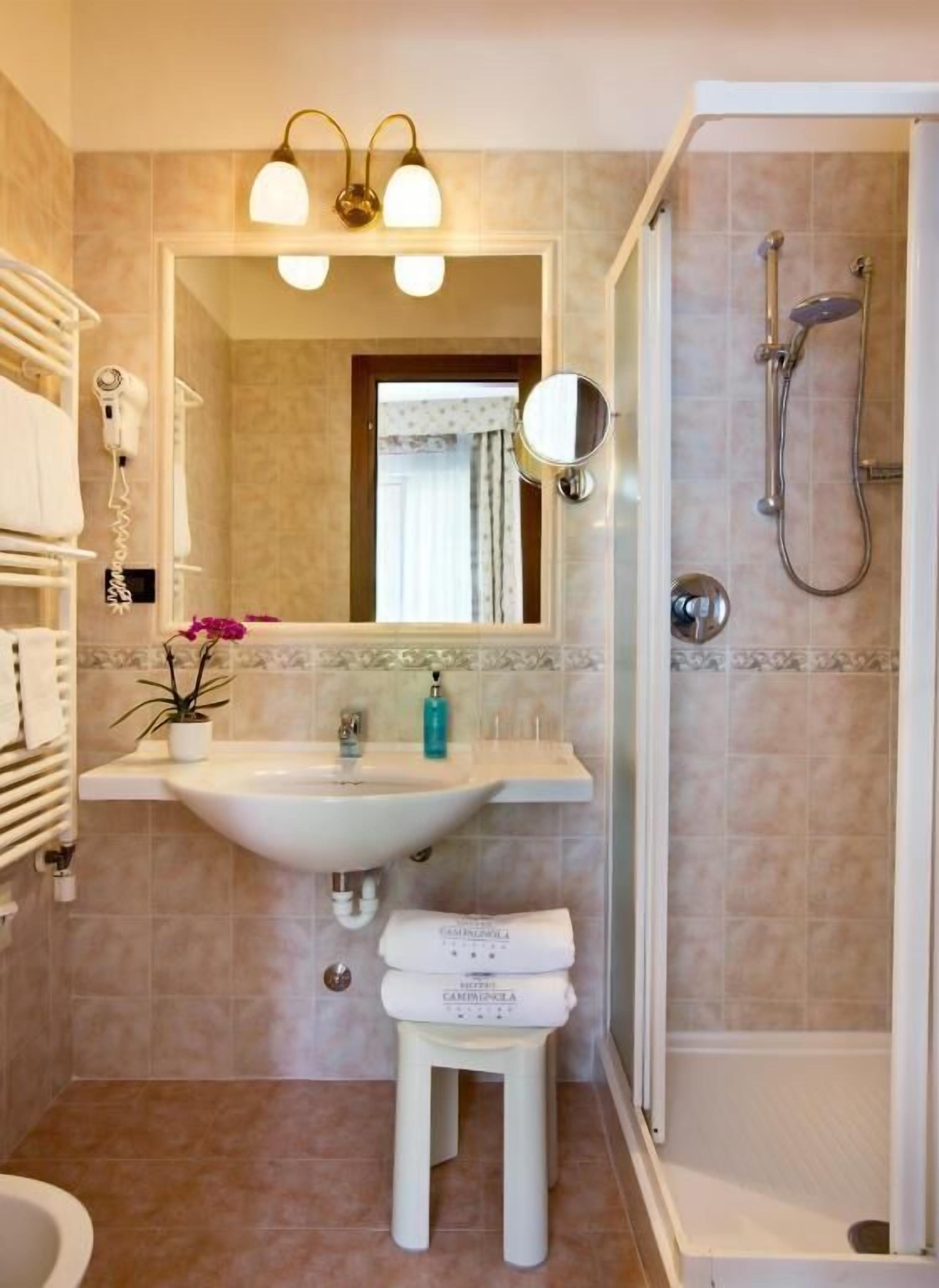 standard double or twin room | bathroom | shower, free toiletries, hair dryer, bidet