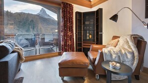 Apartment, 3 Bedrooms (Hörnli) | Living area | Flat-screen TV - Chalet Shalimar (Zermatt)