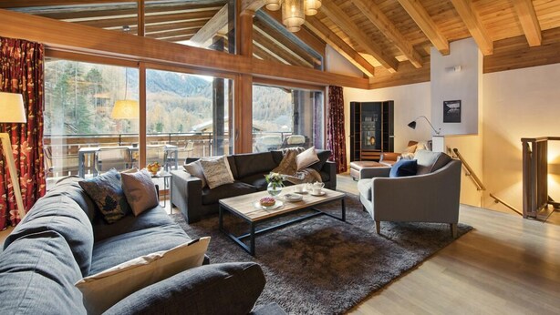 Apartment, 3 Bedrooms (Hörnli) | Living area | Flat-screen TV - Chalet Shalimar (Zermatt)
