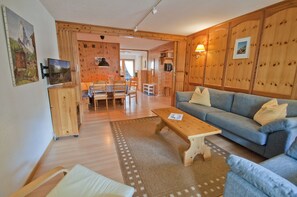 Apartment, 2 Bedrooms (Dom) | Living area | Flat-screen TV - Haus Dent Blanche (Zermatt)