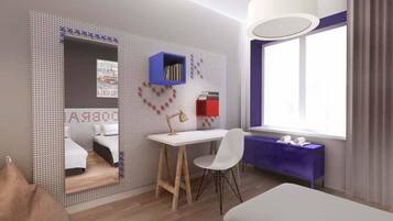 Departamento Confort, 2 habitaciones, vista a la colina, junto a la pista de ski | Habitación temática infantil