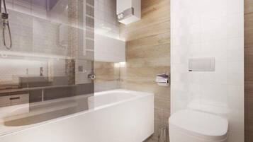 Comfort Apartment, 2 Bedrooms, Hill View, Slope side | Bathroom | Combined shower/tub, hair dryer, towels