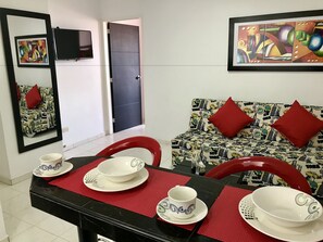 Leilighet, 1 soverom | Eget kjøkken | Kjøleskap, ovn og kjøkkenutstyr