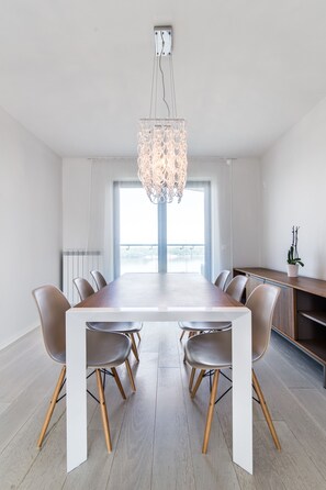 Comfort Apartment, 2 Bedrooms, River View | In-room dining - Sunset over Danube (Ruse)