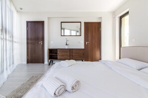 Comfort Apartment, 2 Bedrooms, River View | 1 bedroom, hypo-allergenic bedding, desk, iron/ironing board - Sunset over Danube (Ruse)