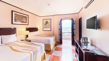 Room, 2 Double Beds, Balcony | In-room safe, desk, free WiFi