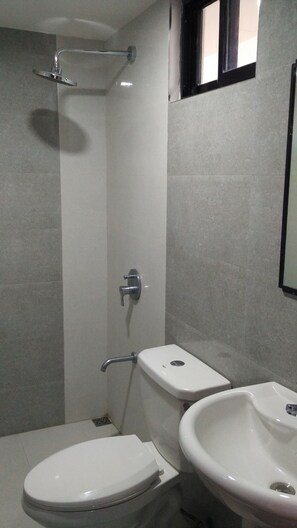 Shower, free toiletries, towels