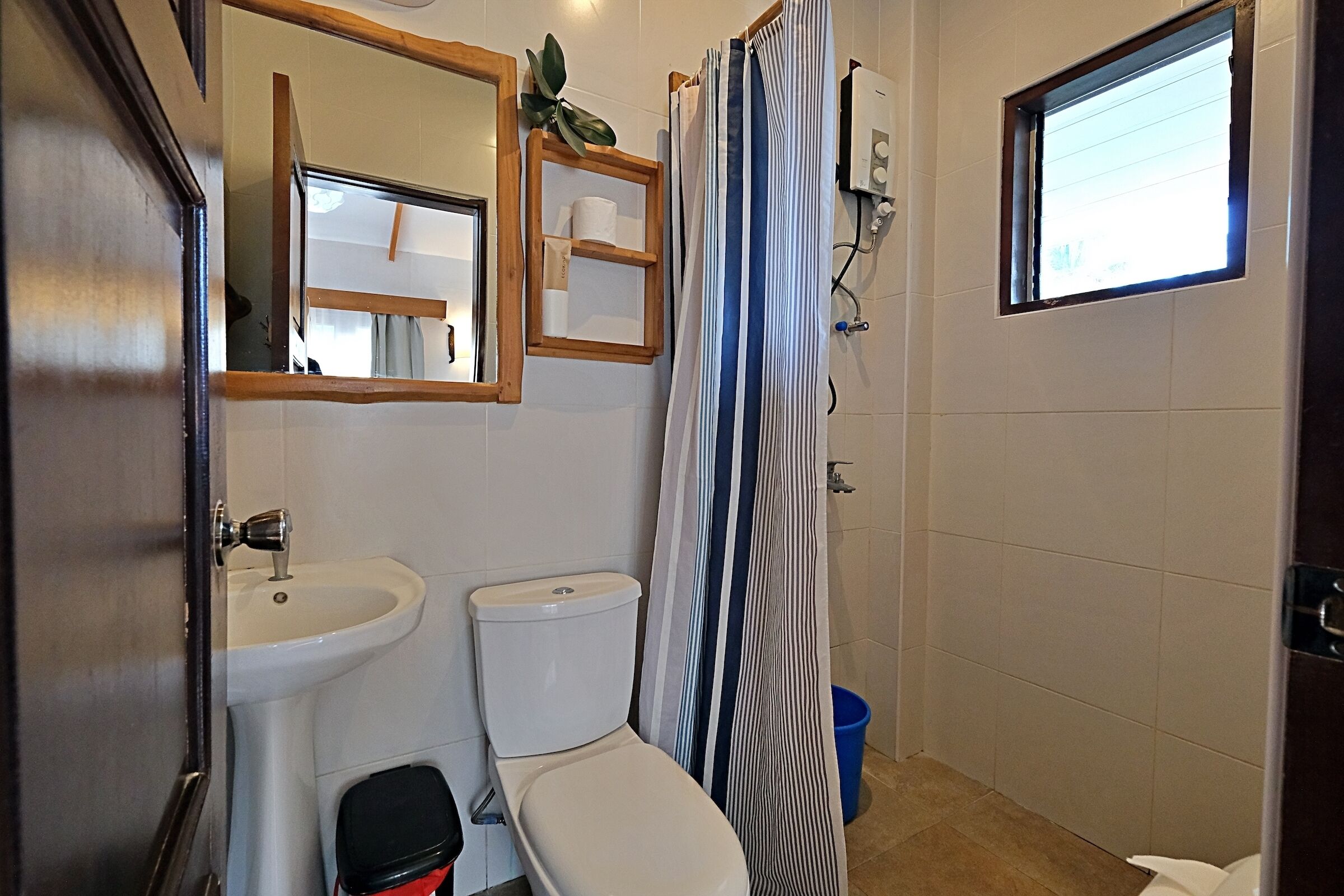 superior double bed room | bathroom | shower, hair dryer, towels