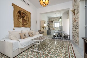 Superior House, Multiple Bedrooms, City View | Living area | Flat-screen TV - Naxos Center Houses (Naxos)
