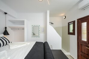 Junior Double Room, Ground Floor (No Terrace) | Frette Italian sheets, premium bedding, down comforters, pillowtop beds - Naxos Center Houses (Naxos)