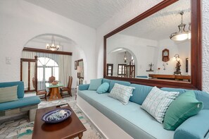 Traditional Duplex | Living area | Flat-screen TV - Naxos Center Houses (Naxos)