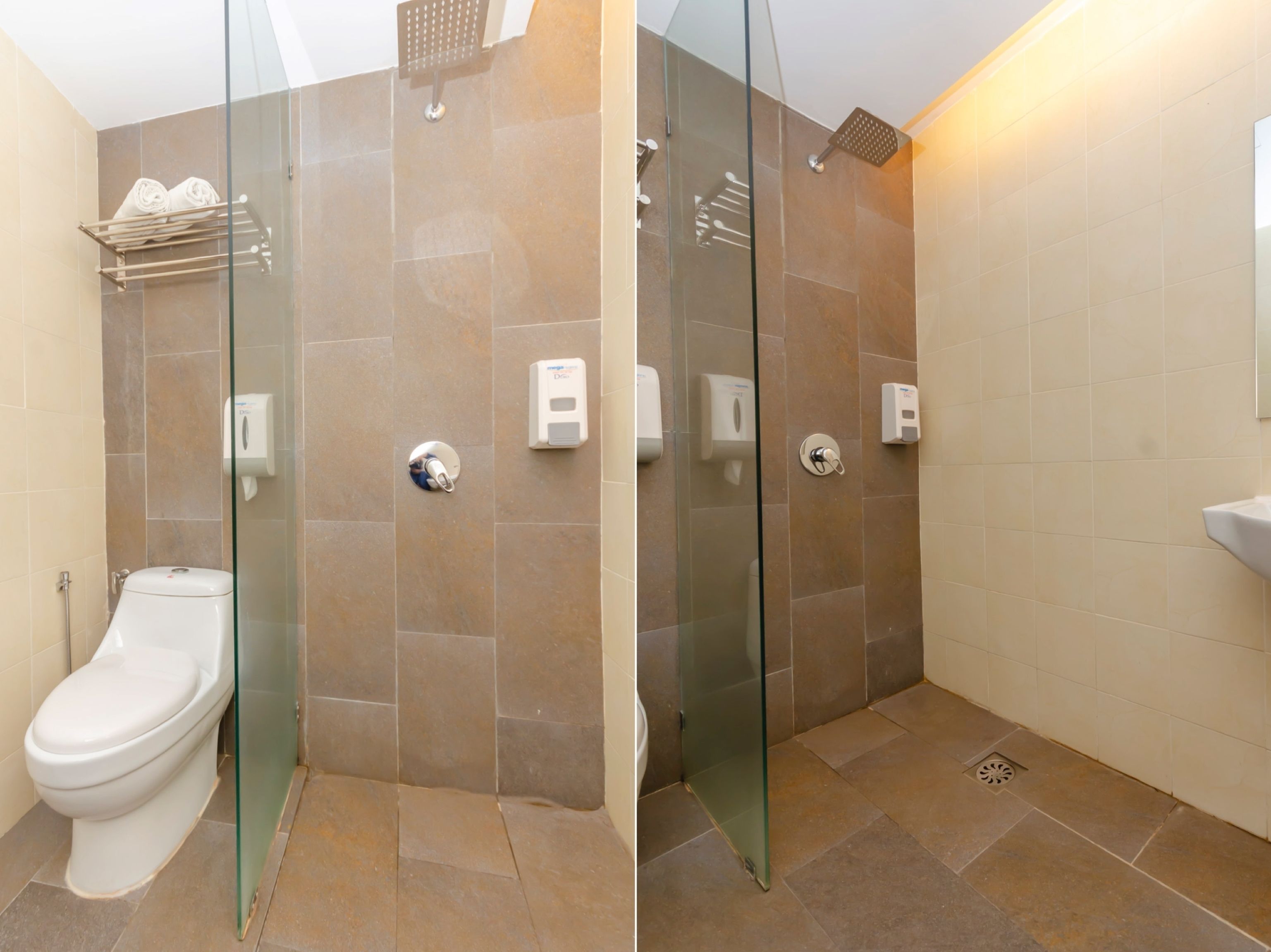 Shower, bidet, towels
