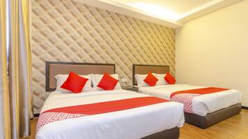 Desk, free WiFi, bed sheets