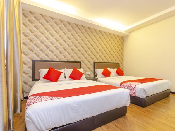 Desk, free WiFi, bed sheets