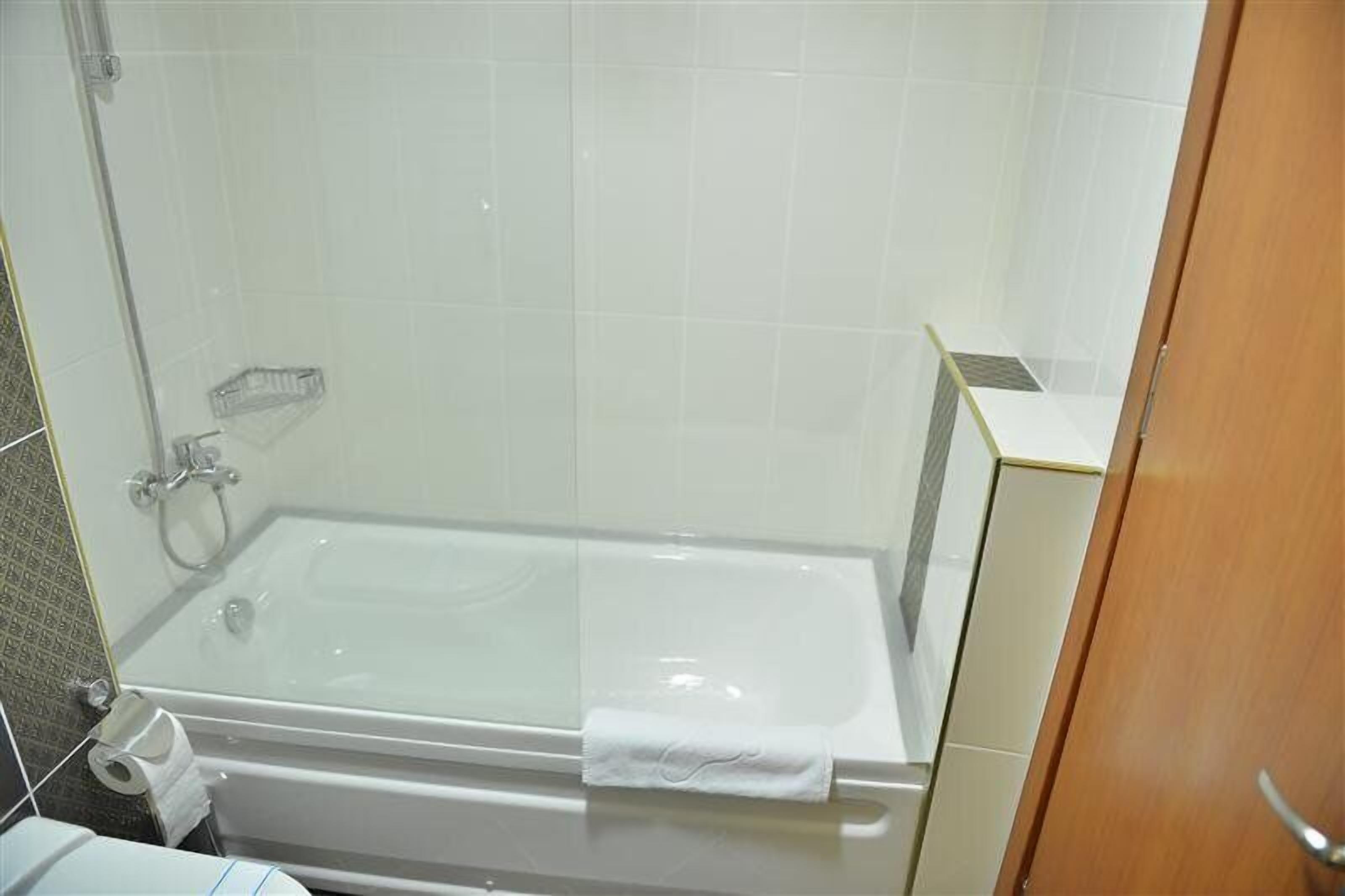 free toiletries, hair dryer, towels