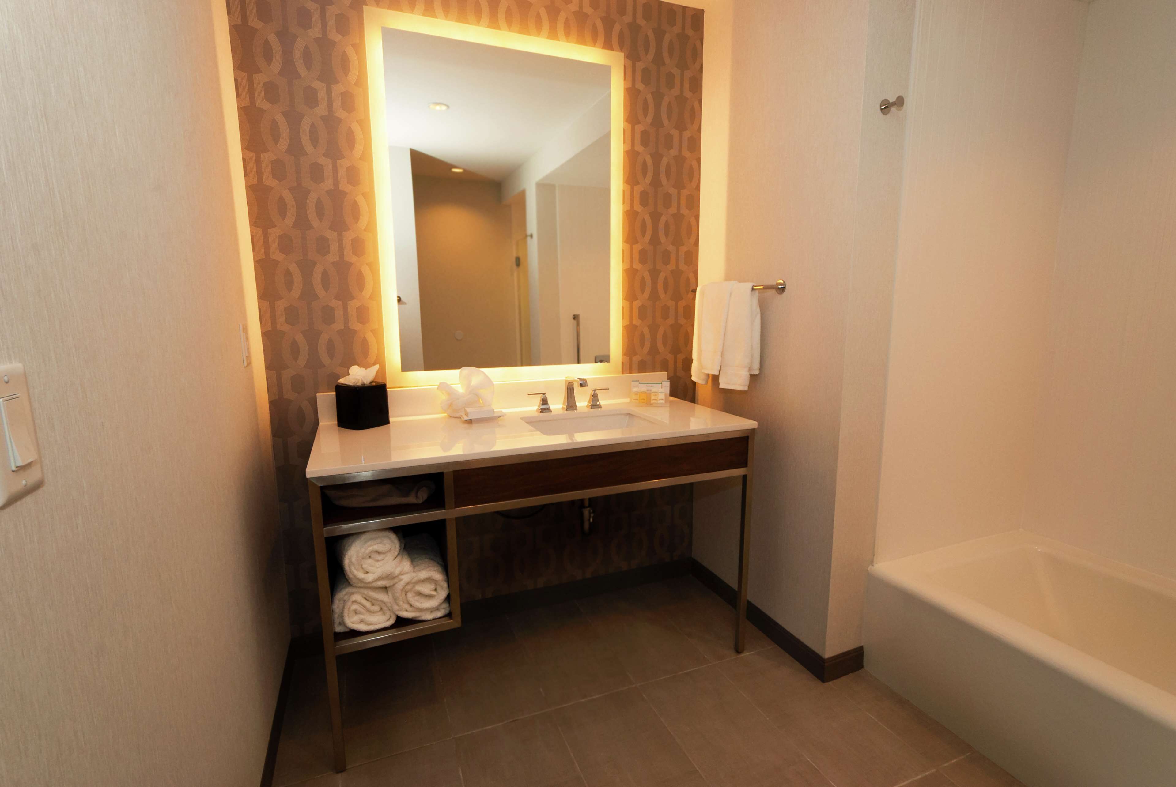 free toiletries, hair dryer, towels