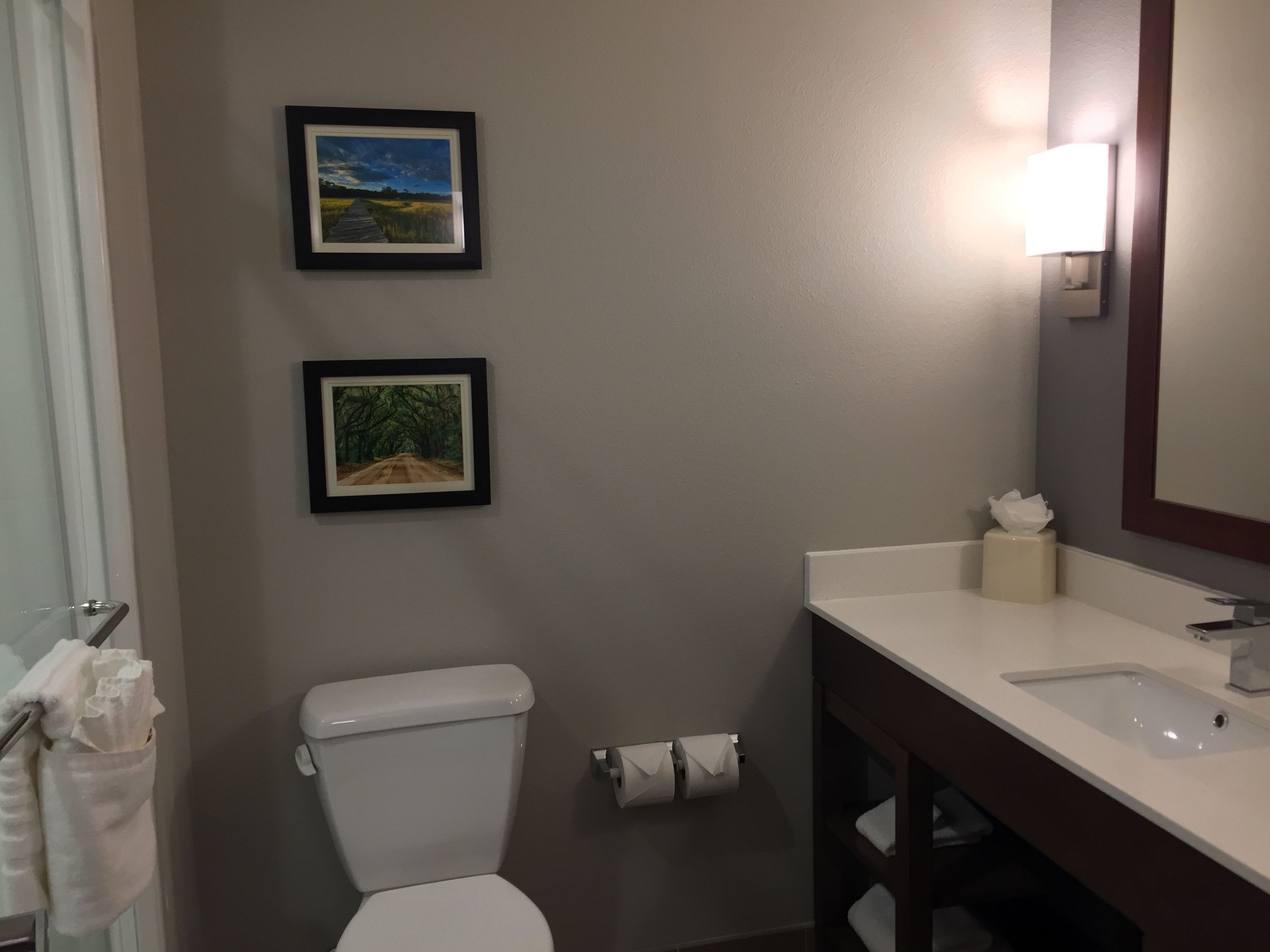 suite, 1 king bed with sofa bed, non smoking | bathroom | free toiletries, hair dryer, towels, soap