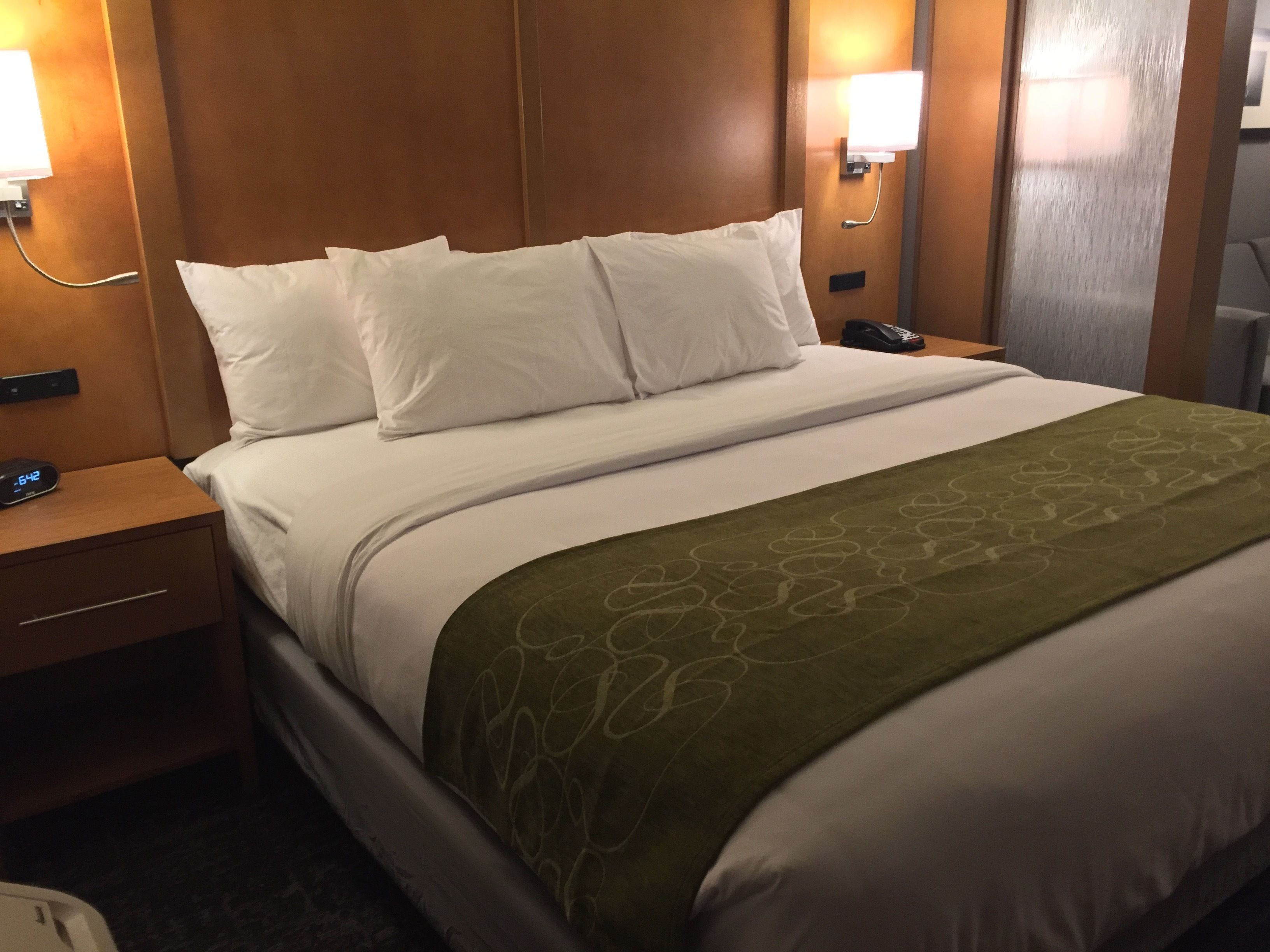 suite, 1 king bed with sofa bed, non smoking | premium bedding, desk, laptop workspace, blackout curtains