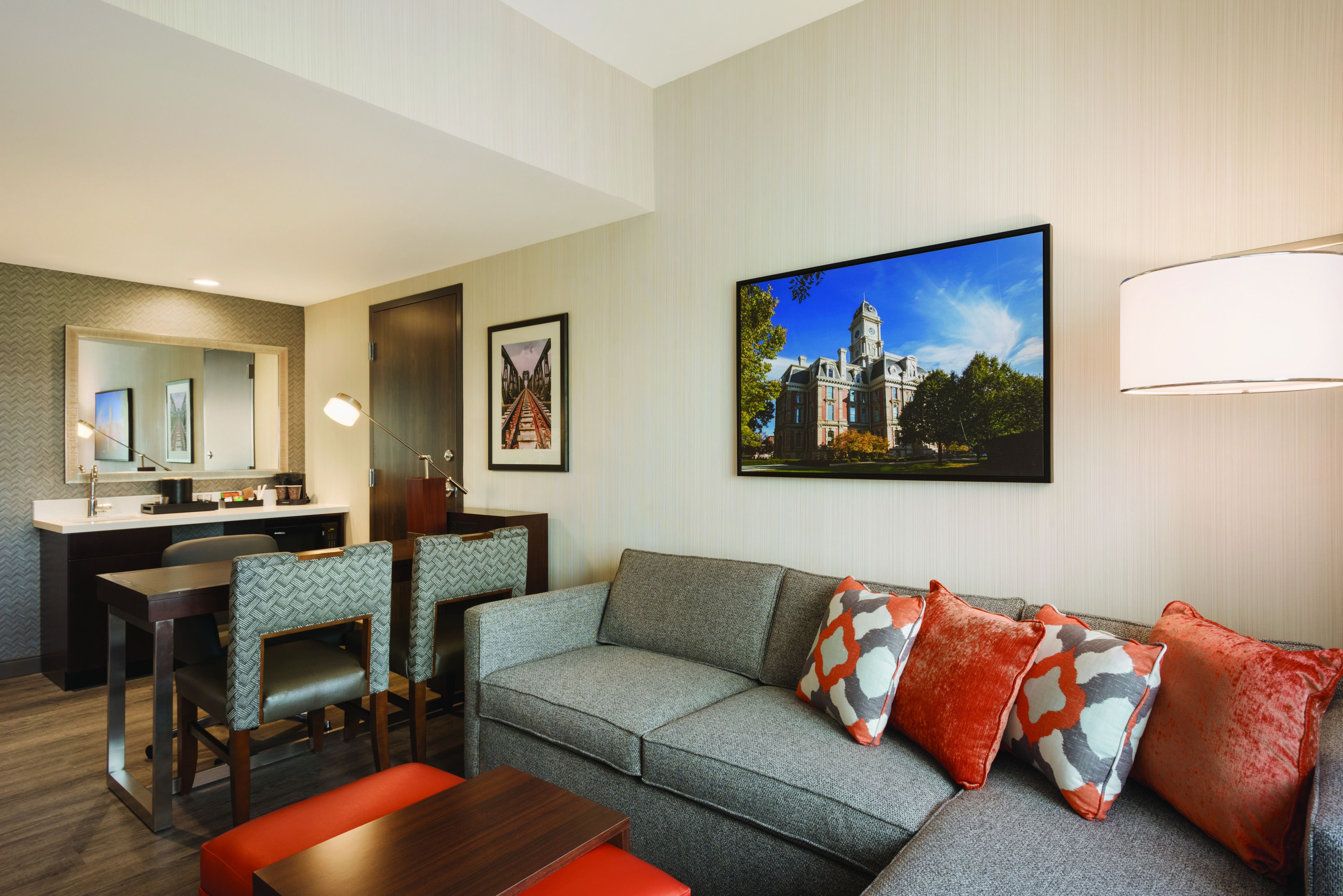 43-inch tv with premium tv channels, mp3 dock