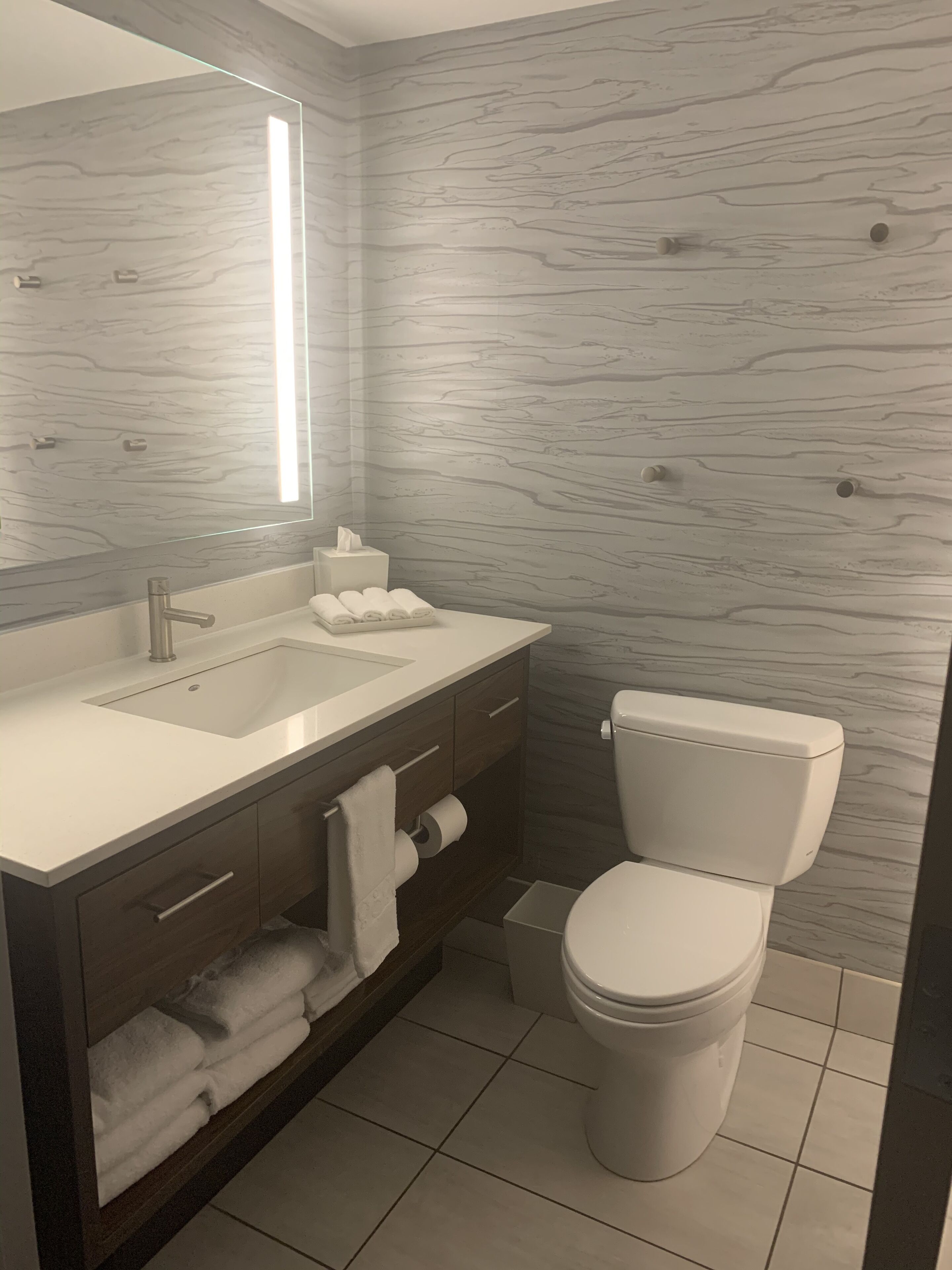 free toiletries, hair dryer, towels