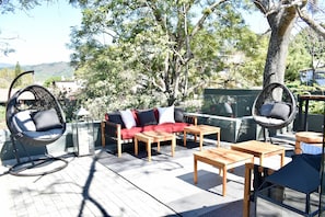 Outdoor pool, pool loungers