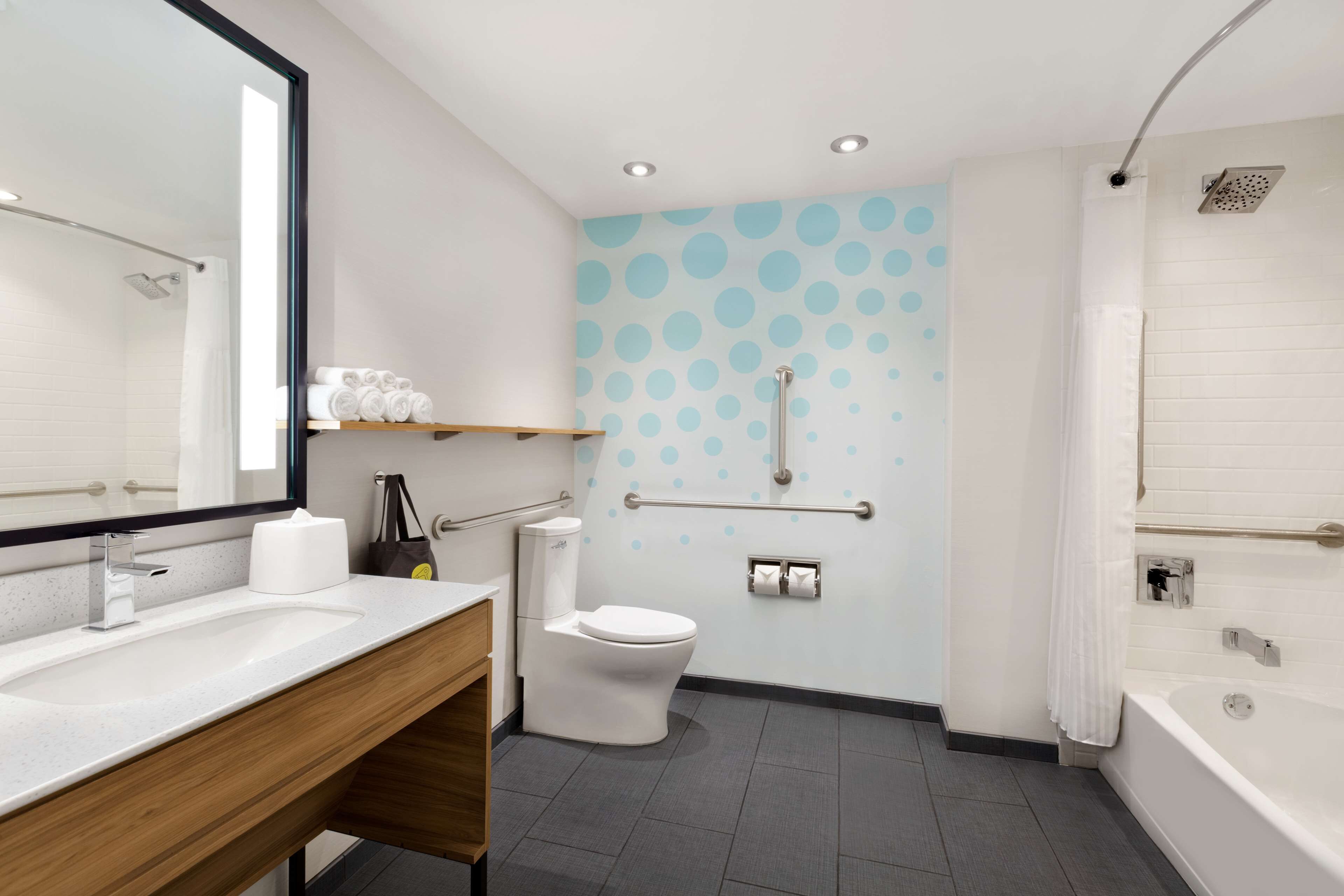 shower, eco-friendly toiletries, hair dryer, towels