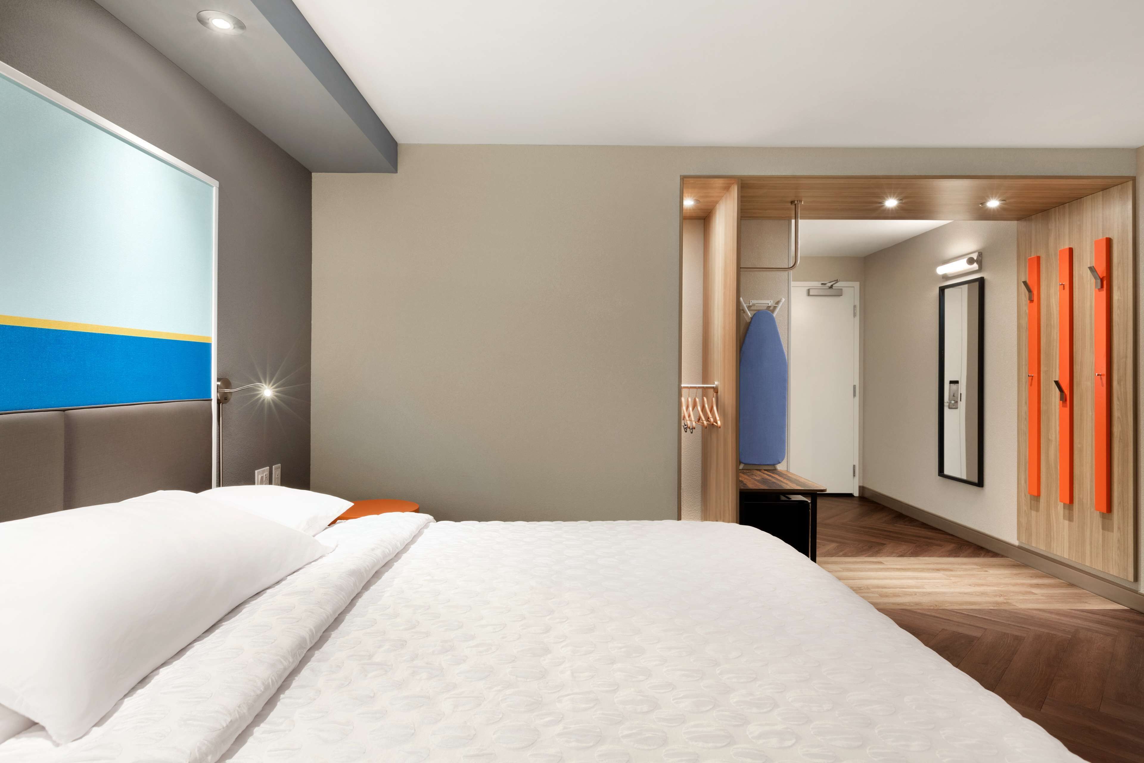 blackout curtains, iron/ironing board, free wifi, bed sheets