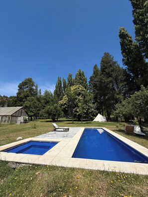 Outdoor pool, a heated pool