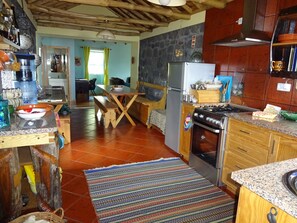 Fridge, oven, stovetop, coffee/tea maker