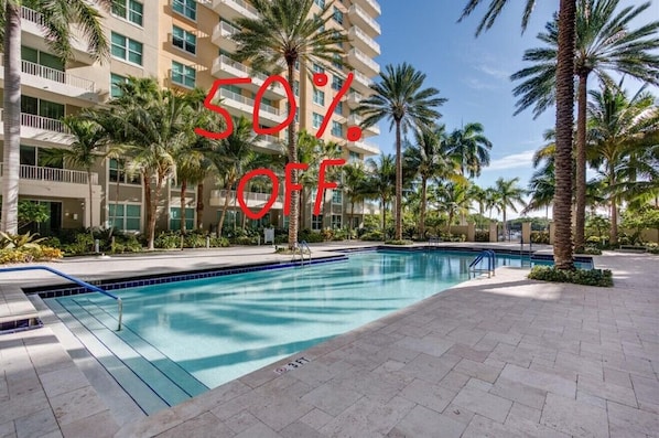 Outdoor pool, a heated pool