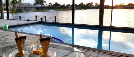 Outdoor pool, a heated pool